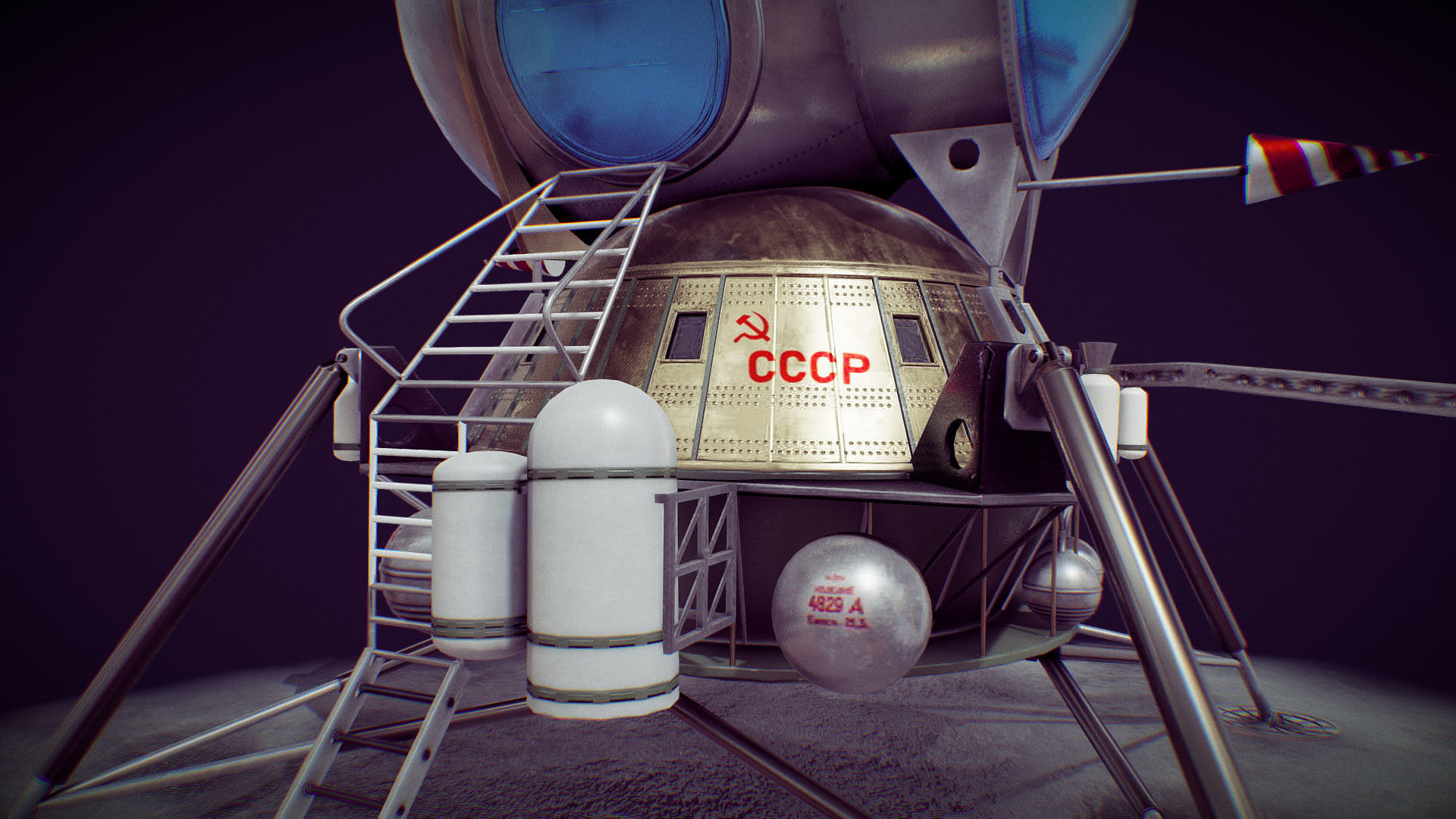 LK - Soviet Lunar Lander Low-poly 3D model_23