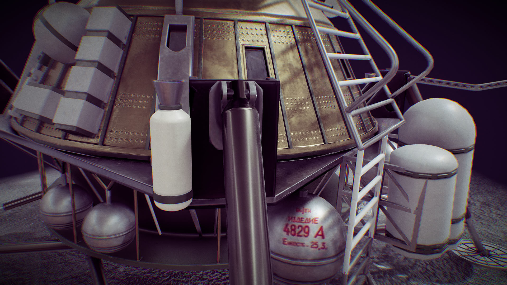 LK - Soviet Lunar Lander Low-poly 3D model_8