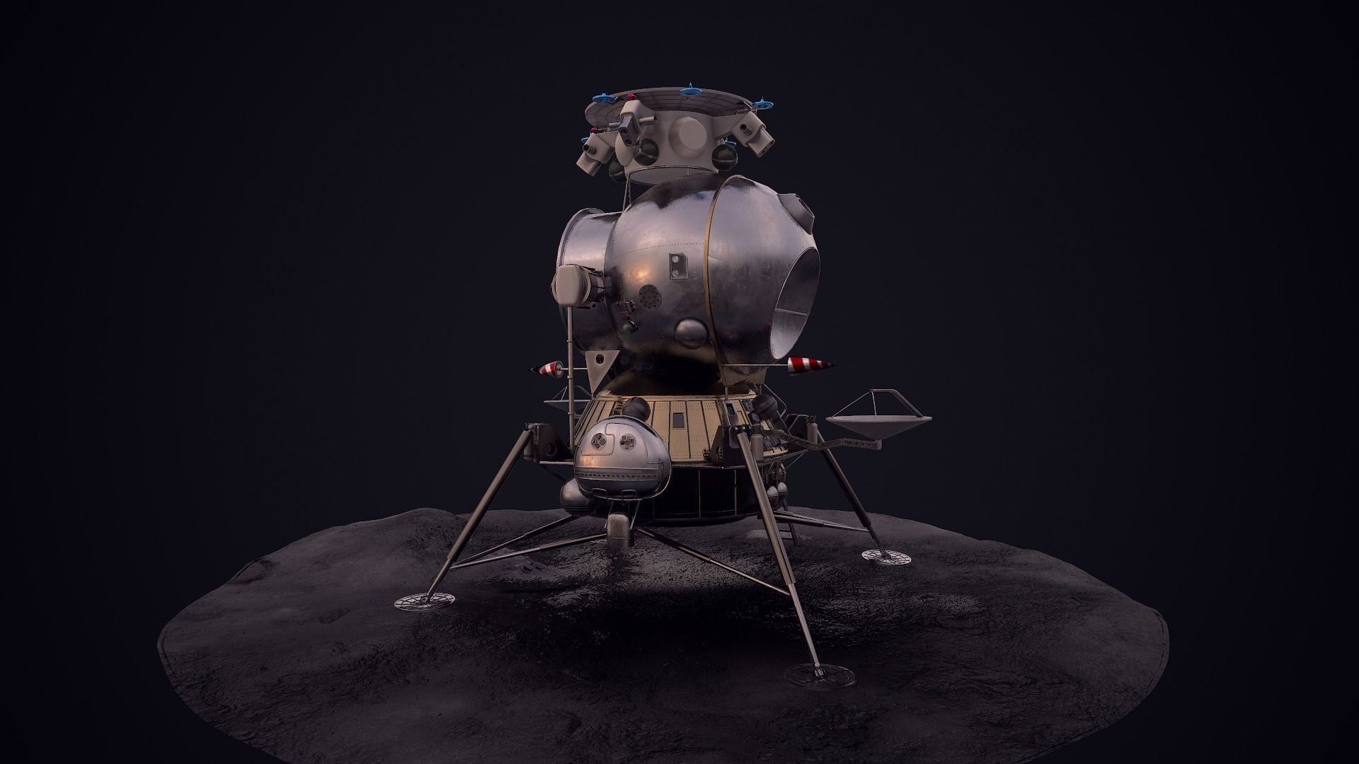 LK - Soviet Lunar Lander Low-poly 3D model_45