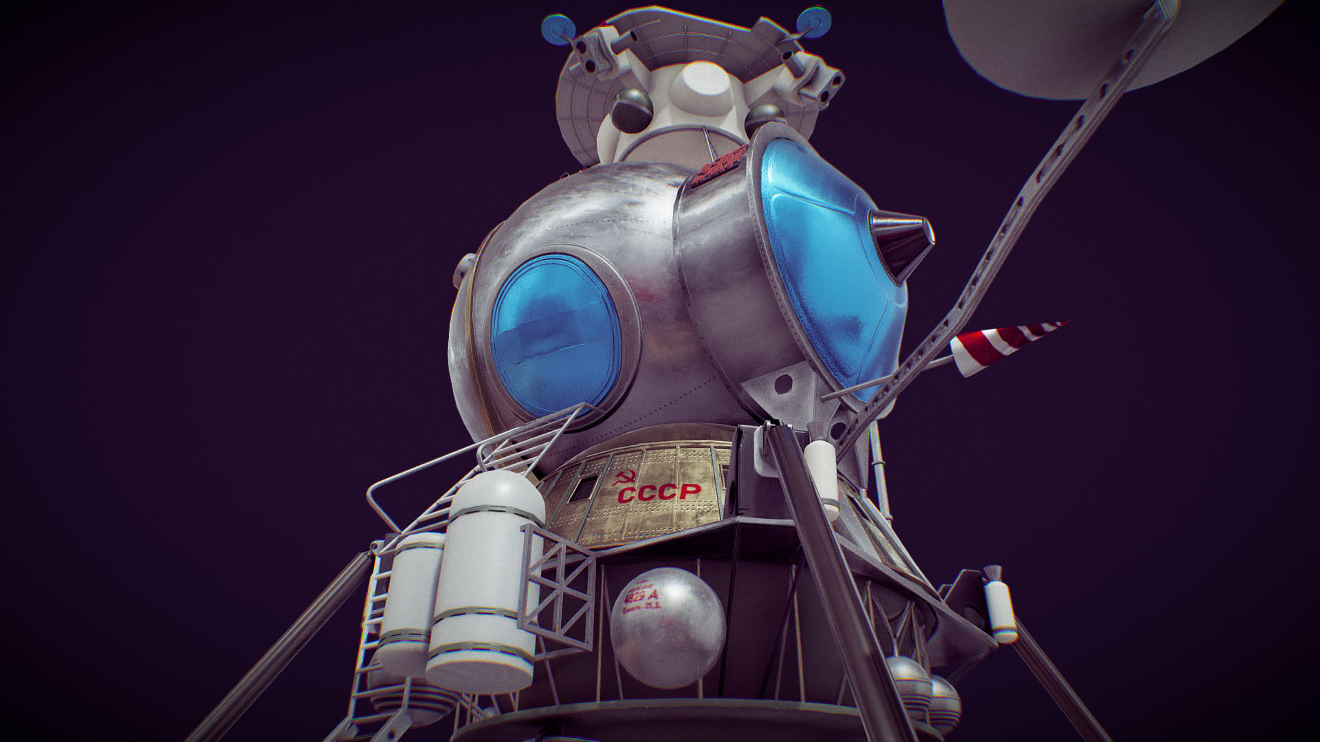 LK - Soviet Lunar Lander Low-poly 3D model_19