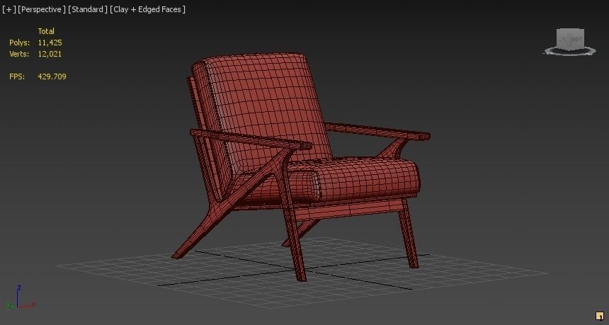OTIO Lounge Chair Low-poly 3D model_4