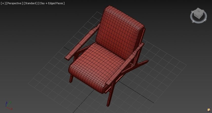 OTIO Lounge Chair Low-poly 3D model_5
