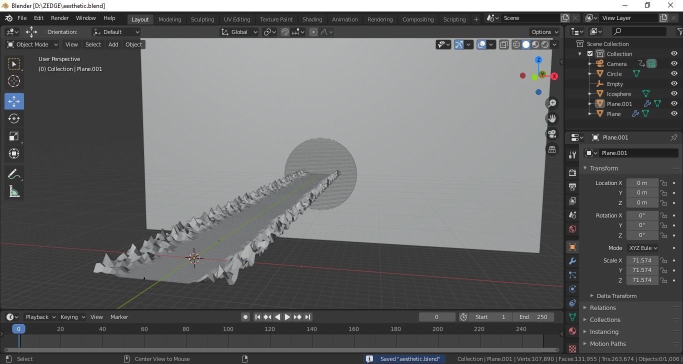 Retrowave 80s style 3D Scene Blender EEVEE Low-poly 3D model_3