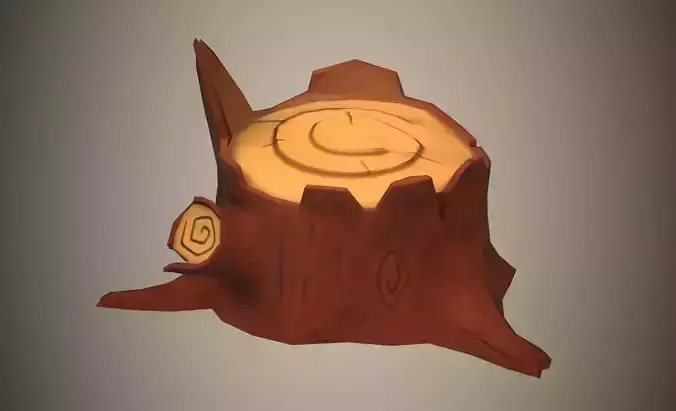 Stylize Tree Stump Low-poly 3D model