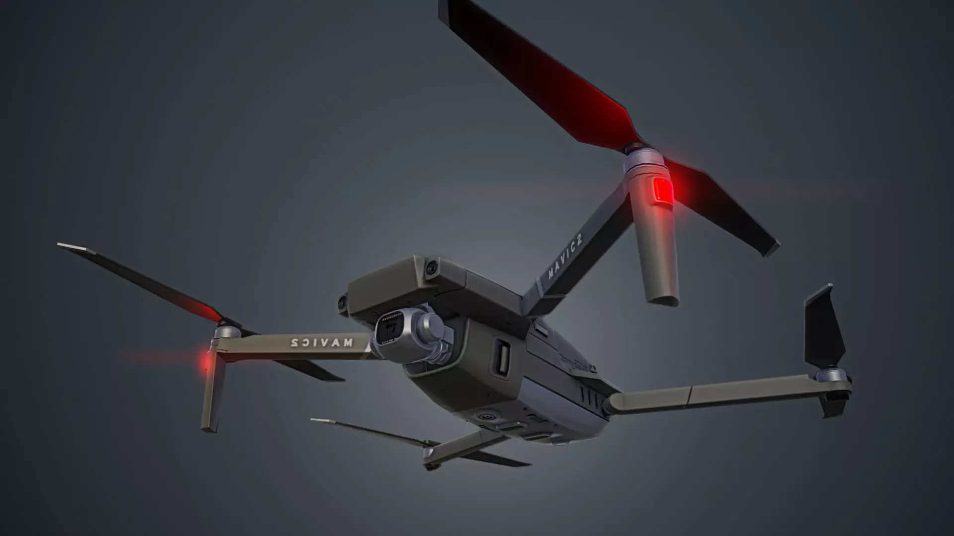 Mavic 2 Drone Low-poly 3D model_0