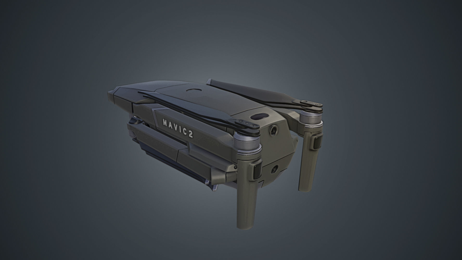 Mavic 2 Drone Low-poly 3D model_6