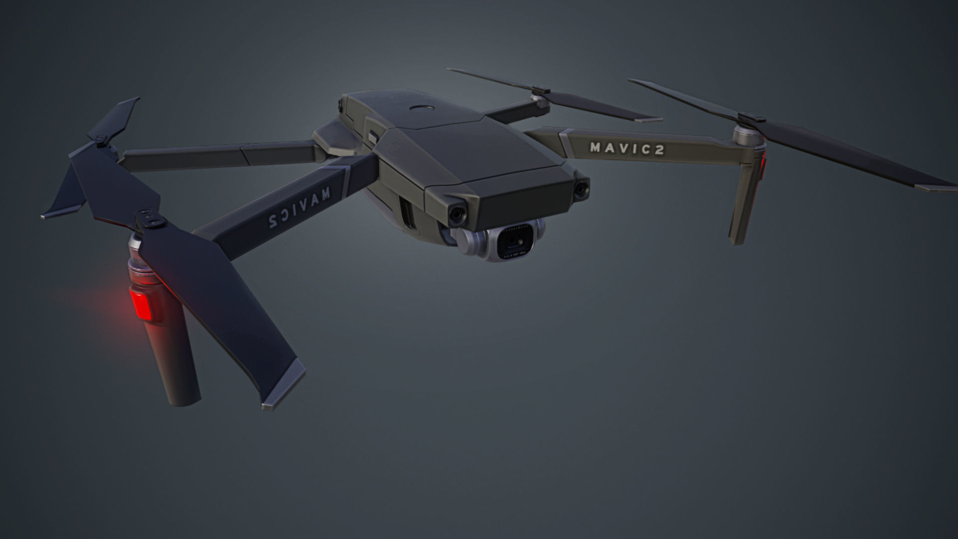 Mavic 2 Drone Low-poly 3D model_1