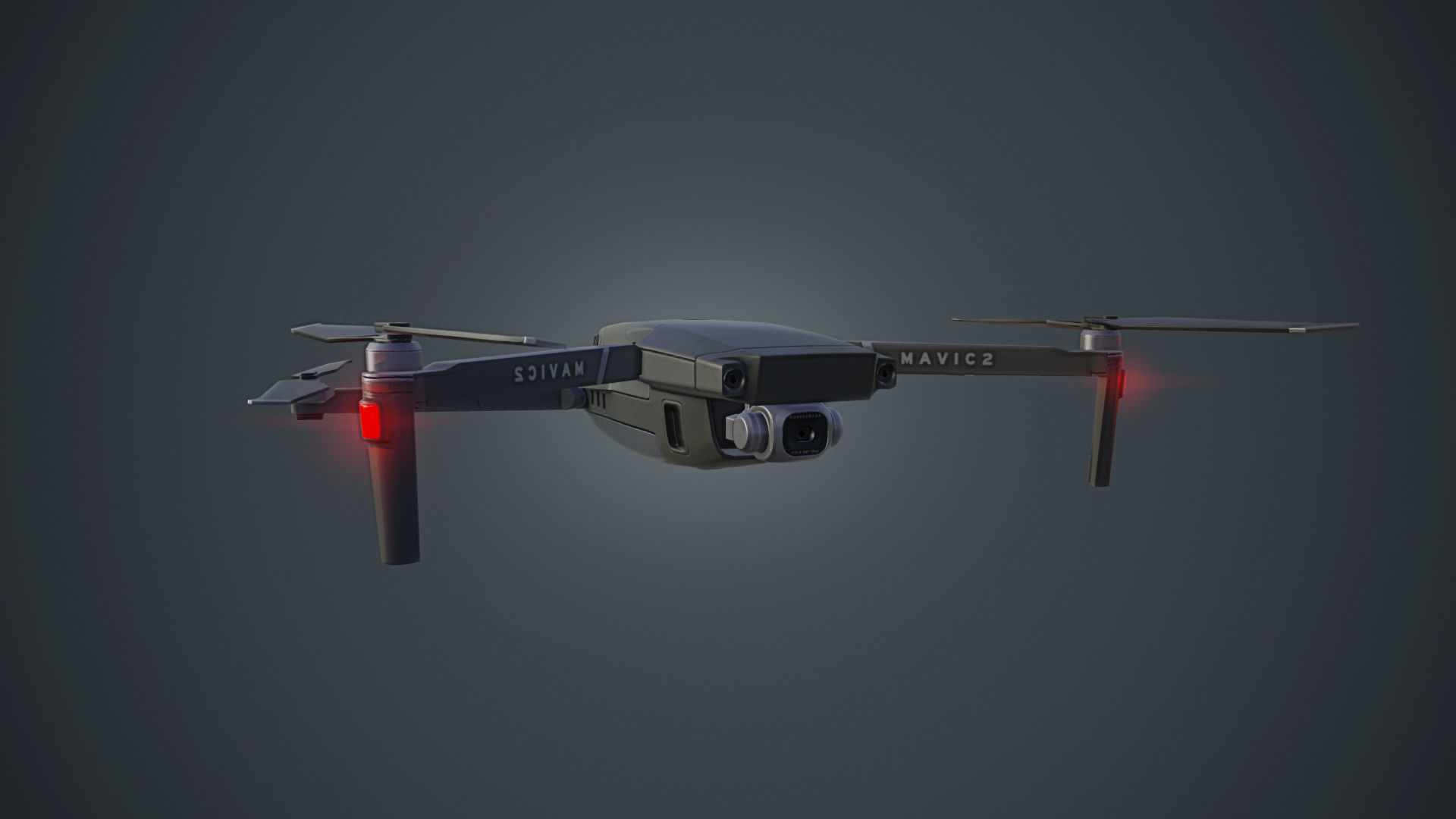 Mavic 2 Drone Low-poly 3D model_2