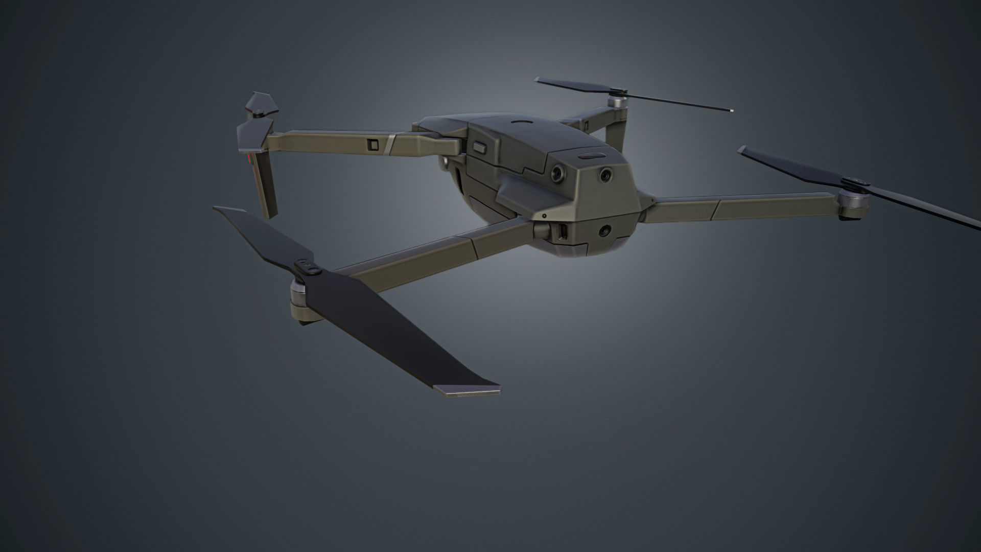 Mavic 2 Drone Low-poly 3D model_3