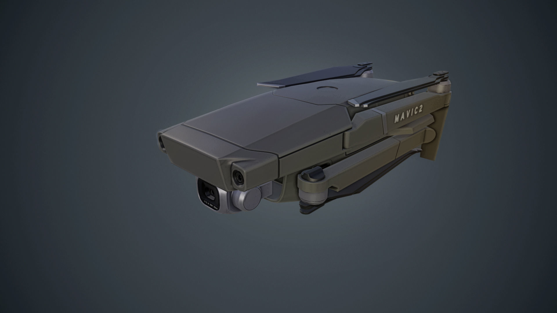 Mavic 2 Drone Low-poly 3D model_5
