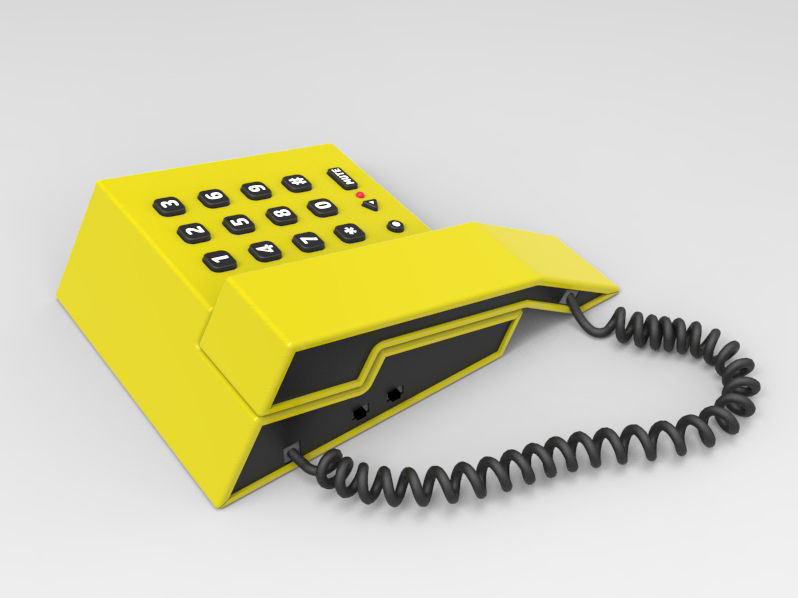 Caterpillar Landline Phone 3D model_7