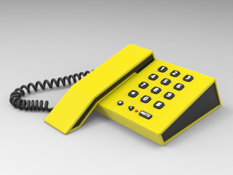 Caterpillar Landline Phone 3D model_2