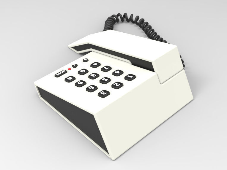 Caterpillar Landline Phone 3D model_5