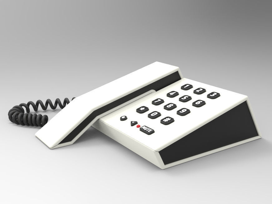 Caterpillar Landline Phone 3D model_1