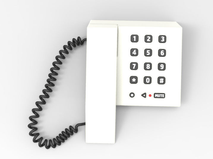 Caterpillar Landline Phone 3D model_6