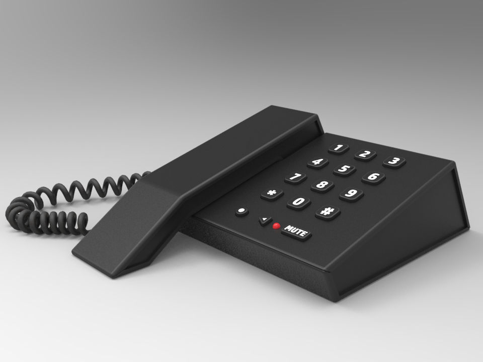 Caterpillar Landline Phone 3D model_4