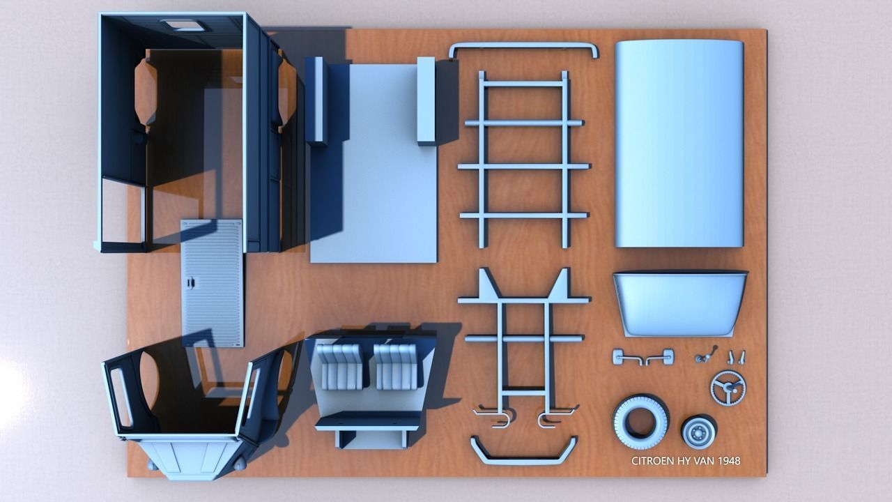 CITROEN HY VAN 1948 3D print model_7