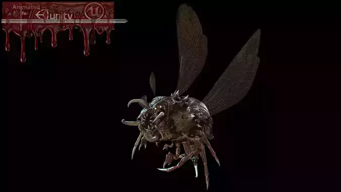 Flying Bug 5 Low-poly 3D model