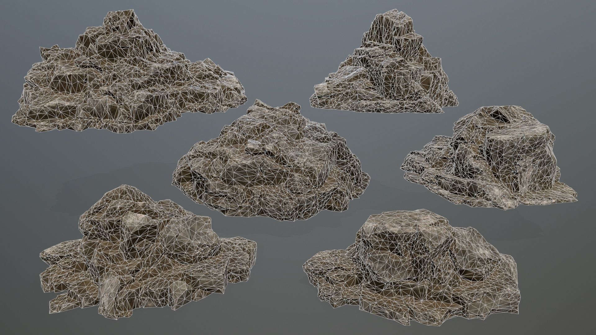 rocks rock Low-poly 3D model_19