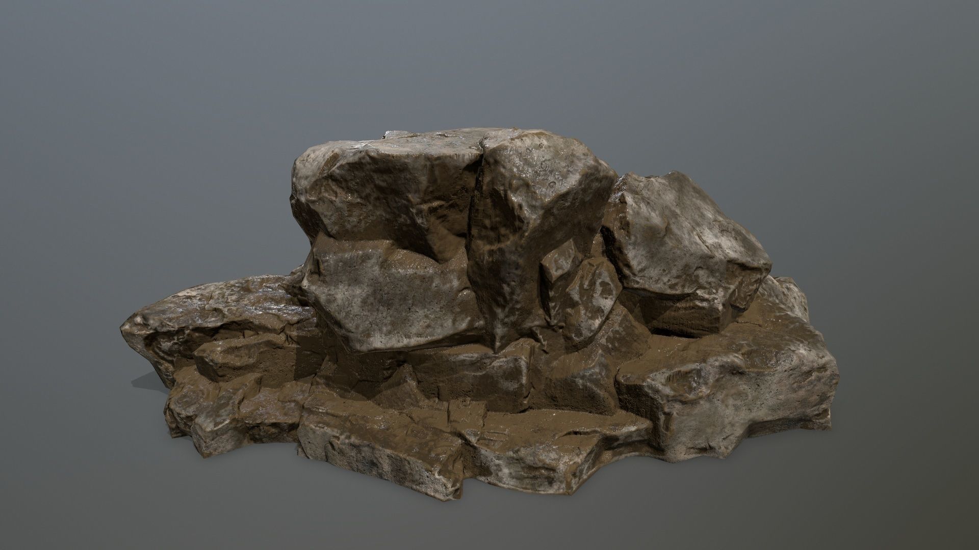 rocks rock Low-poly 3D model_2