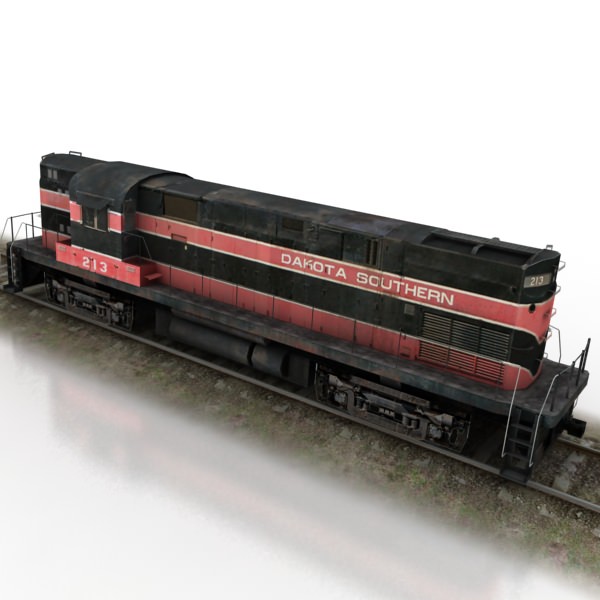 train collection 1 car on tracks Low-poly 3D model_4
