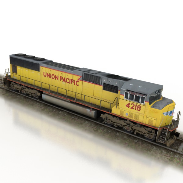 train collection 1 car on tracks Low-poly 3D model_18