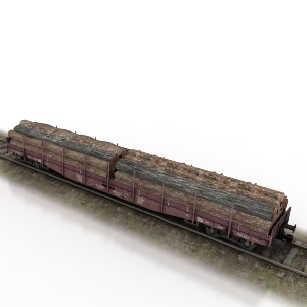 train collection 1 car on tracks Low-poly 3D model_22
