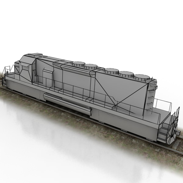 train collection 1 car on tracks Low-poly 3D model_8