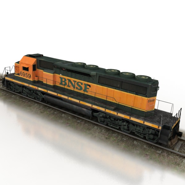 train collection 1 car on tracks Low-poly 3D model_7