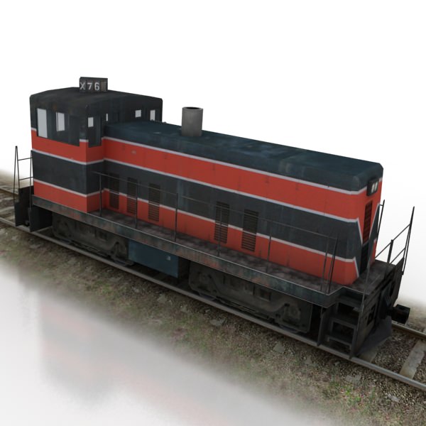 train collection 1 car on tracks Low-poly 3D model_13