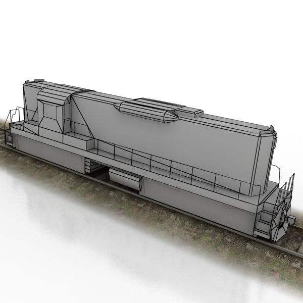 train collection 1 car on tracks Low-poly 3D model_10
