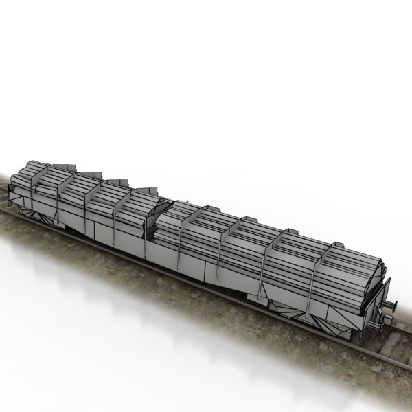 train collection 1 car on tracks Low-poly 3D model_21