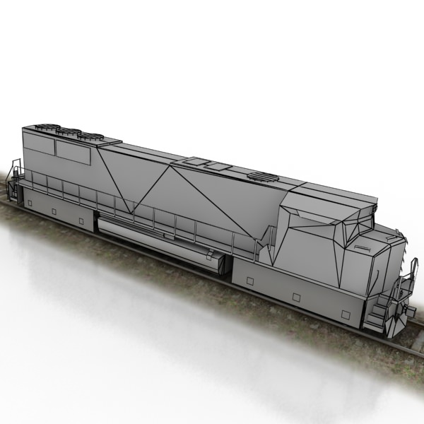 train collection 1 car on tracks Low-poly 3D model_16