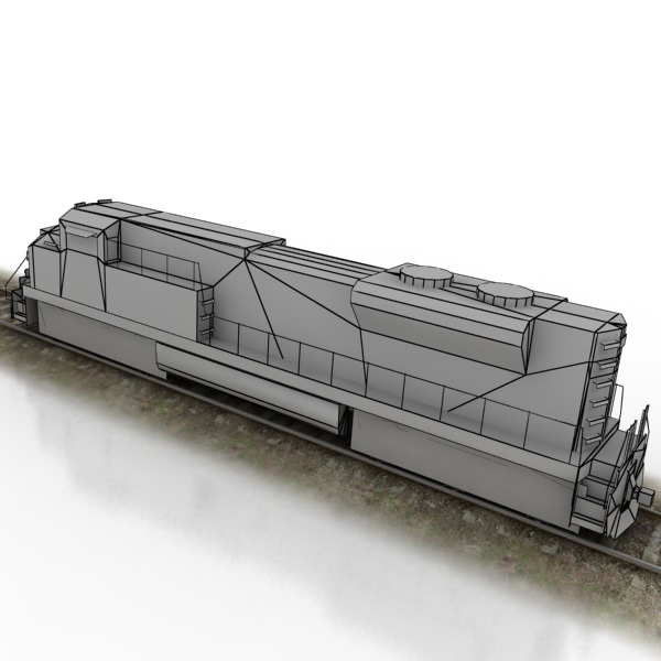 train collection 1 car on tracks Low-poly 3D model_17