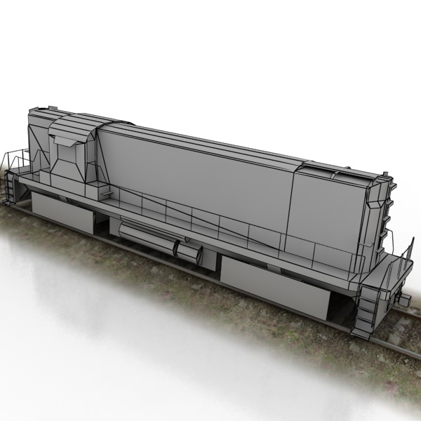 train collection 1 car on tracks Low-poly 3D model_3