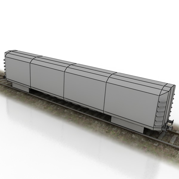 train collection 1 car on tracks Low-poly 3D model_6