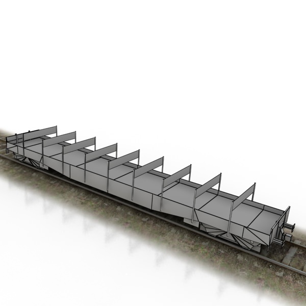 train collection 1 car on tracks Low-poly 3D model_20