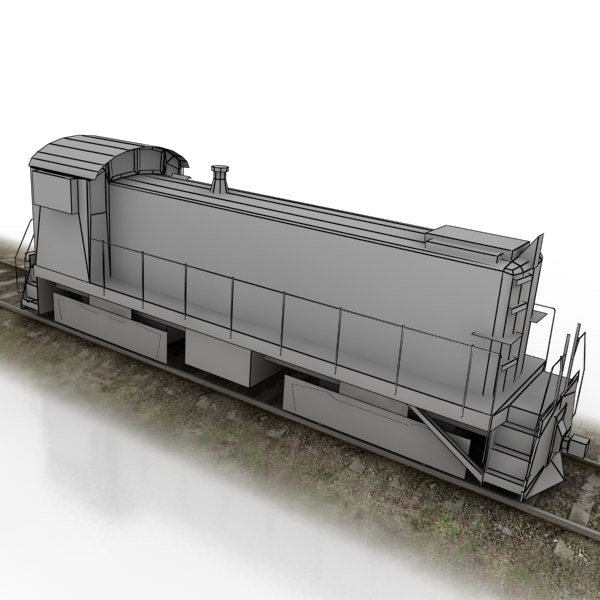 train collection 1 car on tracks Low-poly 3D model_2