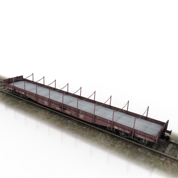 train collection 1 car on tracks Low-poly 3D model_19