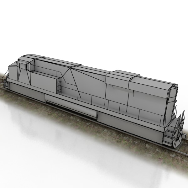 train collection 1 car on tracks Low-poly 3D model_12