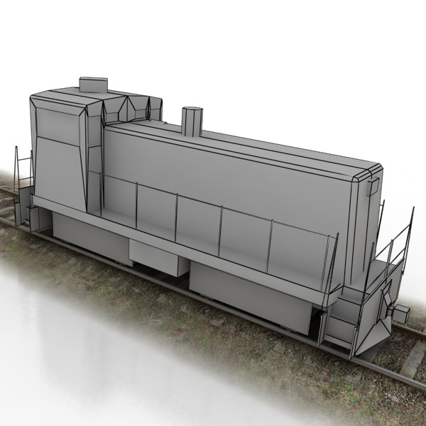 train collection 1 car on tracks Low-poly 3D model_14