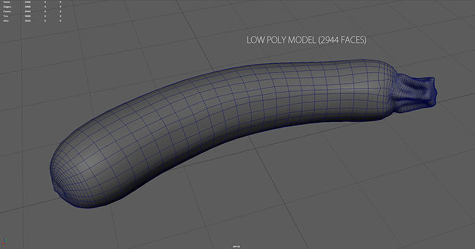 ZUCCHINI Low-poly 3D model 4