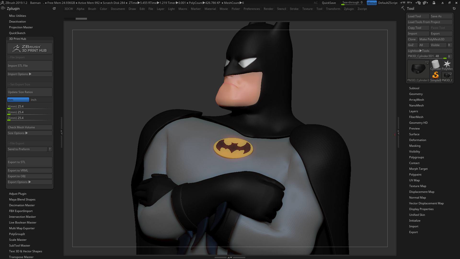 Batman - stylized 3D print model_5