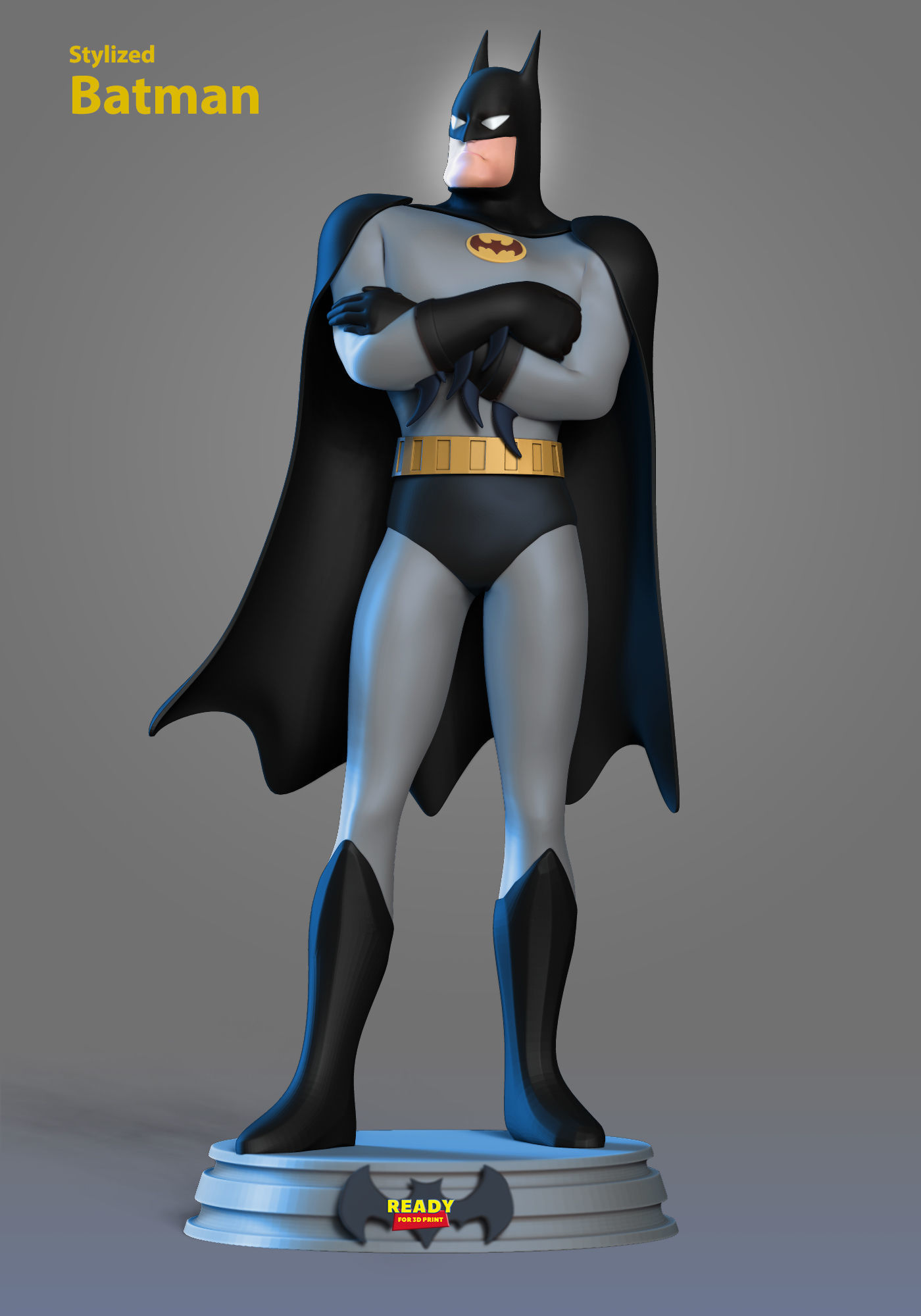 Batman - stylized 3D print model_6