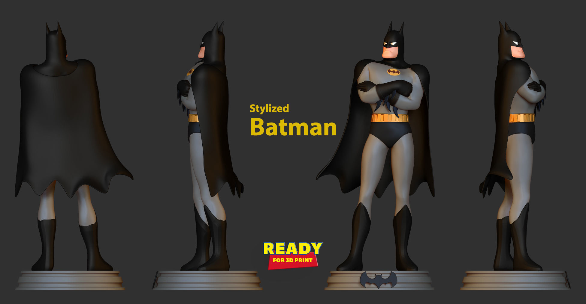 Batman - stylized 3D print model_1