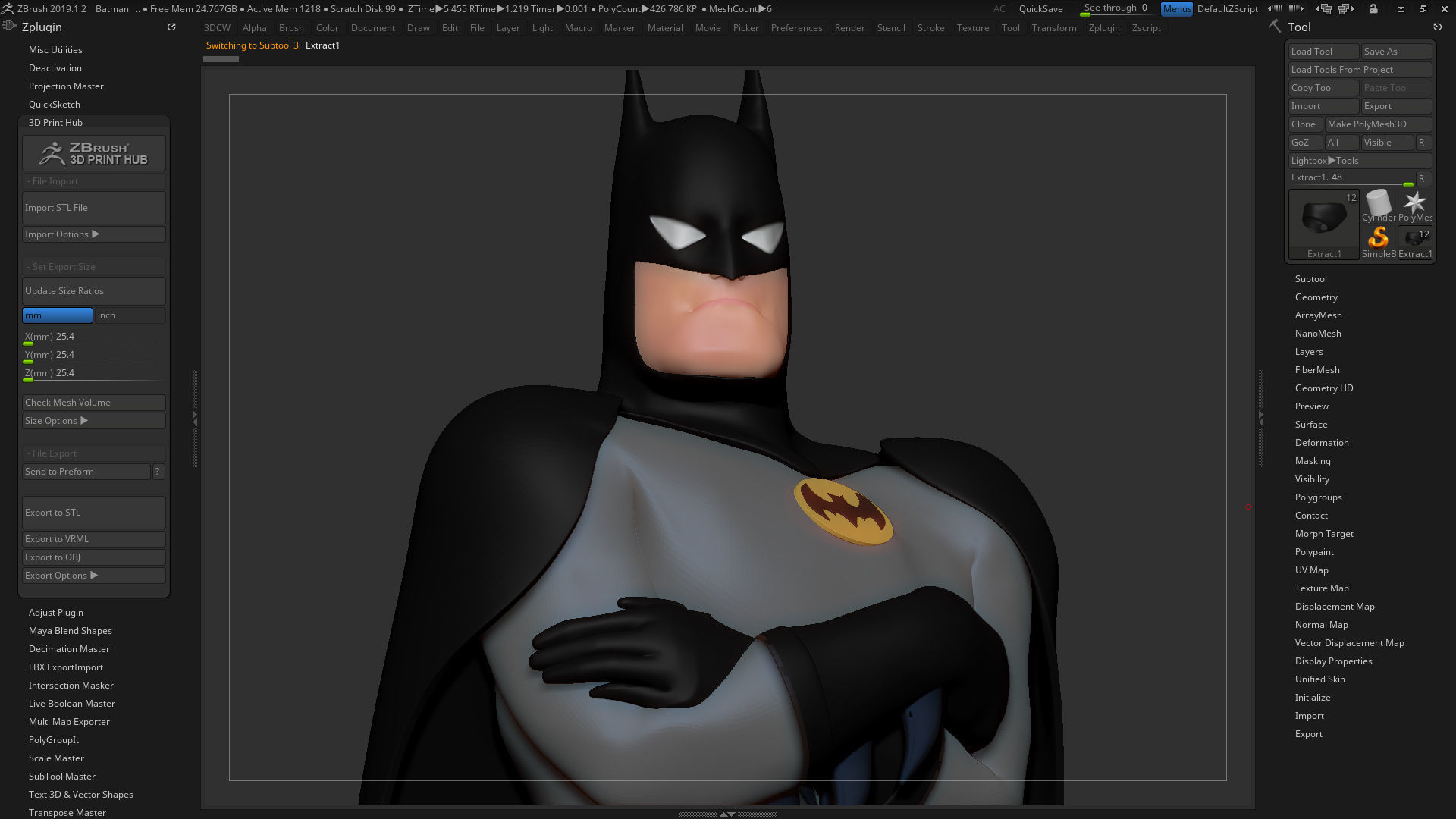 Batman - stylized 3D print model_4