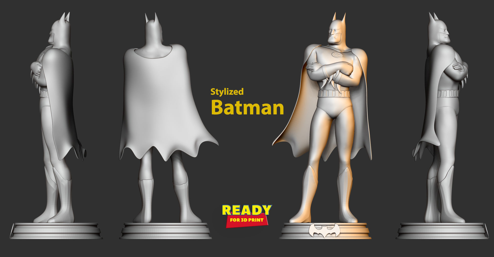 Batman - stylized 3D print model_2