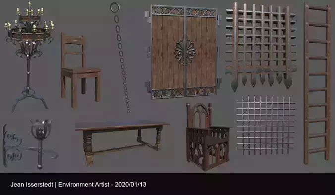 Wood Metal Trim Sheet Asset pack