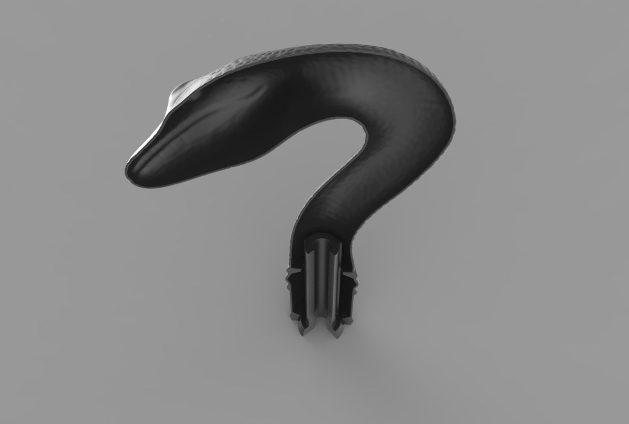 Snake Cane Topper 3D print model_11