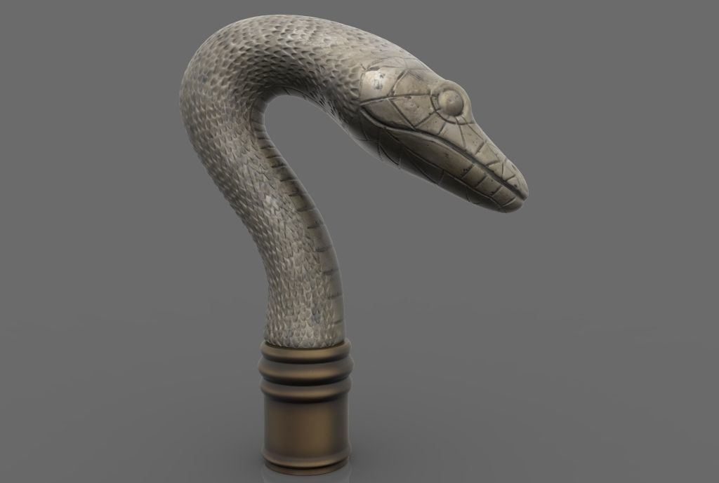 Snake Cane Topper 3D print model_7